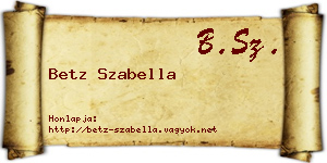 Betz Szabella névjegykártya